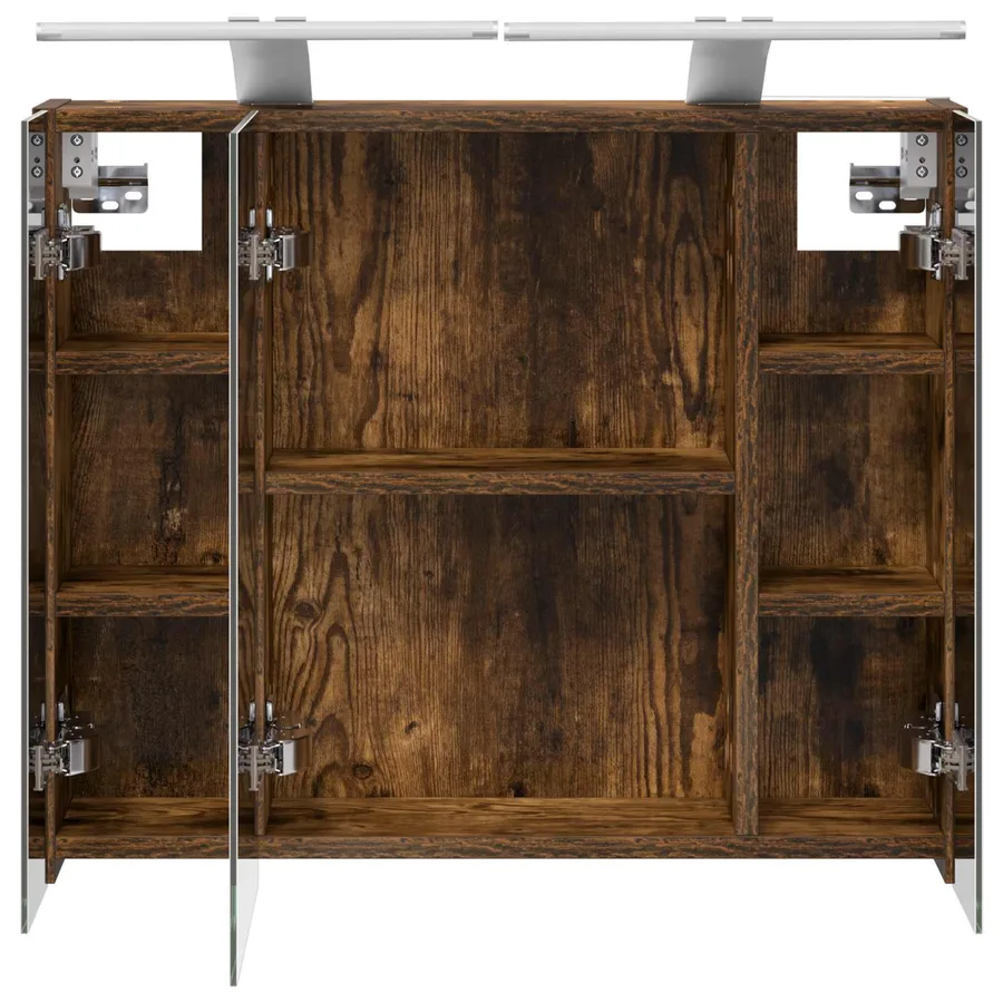 Armoire Miroir de Salle de Bain Chêne fumé 60 x 14,5 x 50 cm - 7