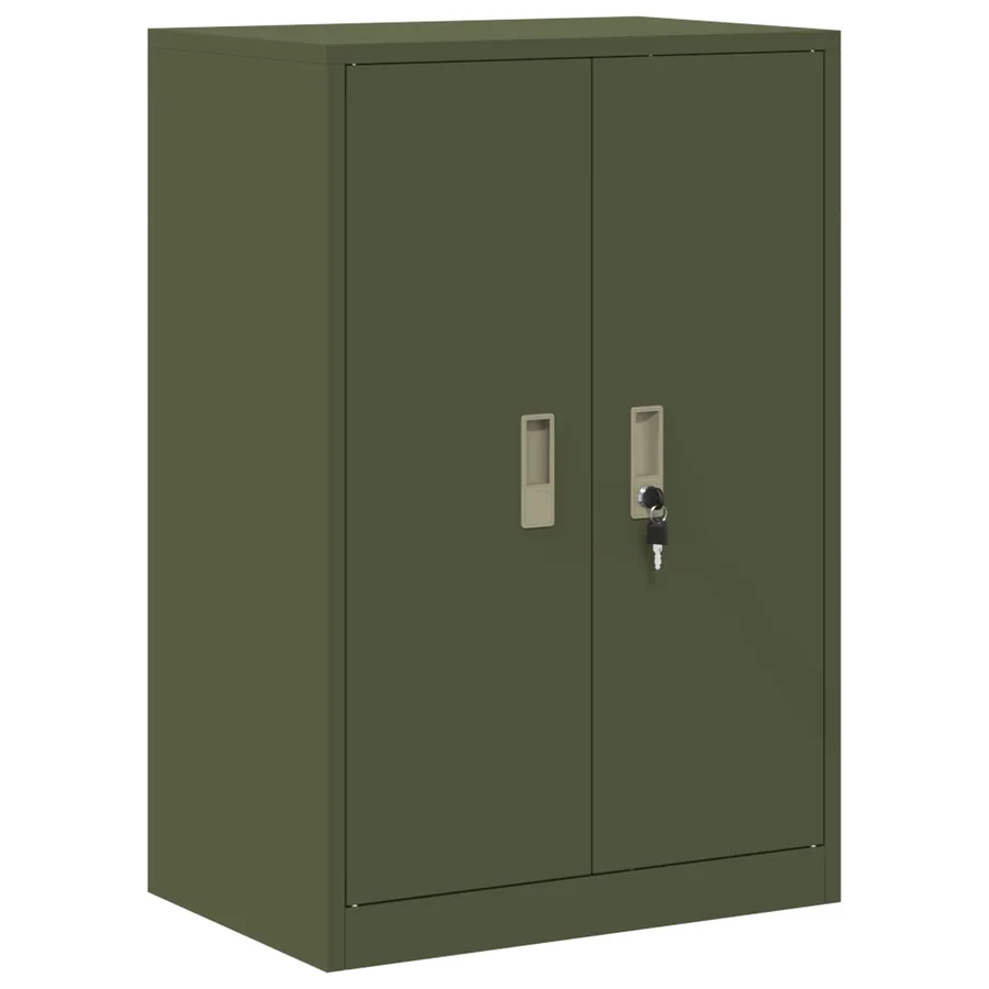 Armoire de rangement Vert olive 60 x 40 x 90 cm Acier - 2
