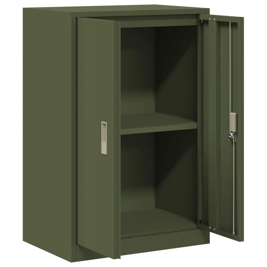 Armoire de rangement Vert olive 60 x 40 x 90 cm Acier - 5