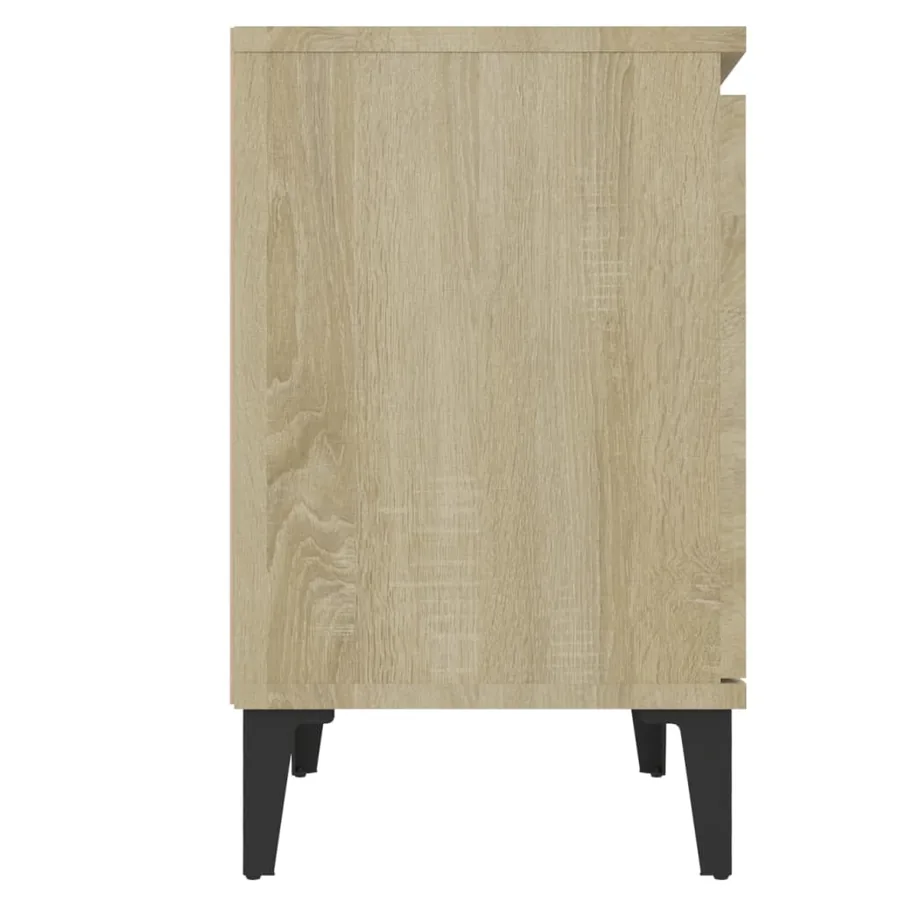 Tables de chevet avec pieds en métal chêne sonoma 40x30x50 cm - 6