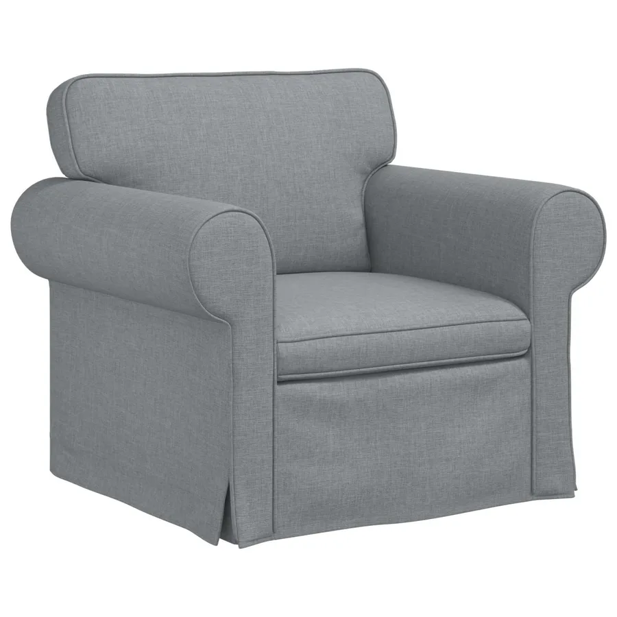 Ensemble de Canapés 2 pcs Gris clair 215 x 82 x 80 cm tissu - 4