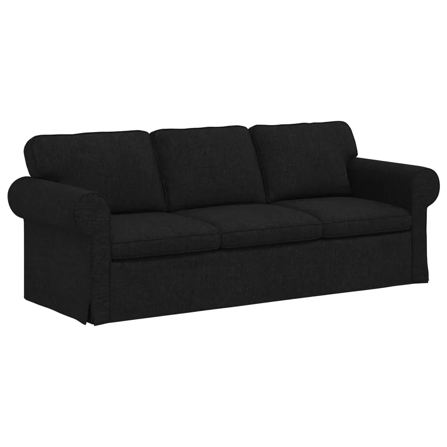 Ensemble de Canapés 2 pcs Noir 215 x 82 x 80 cm tissu - 5