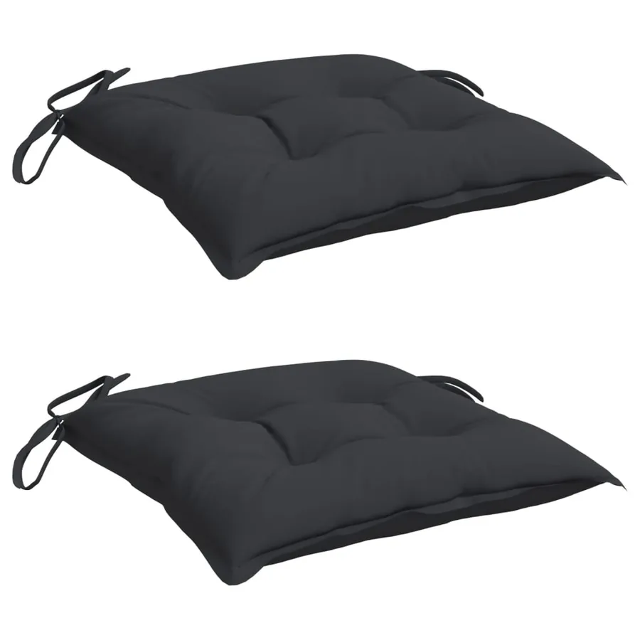 Coussins de chaise lot de 2 noir 40x40x7 cm tissu oxford - 3