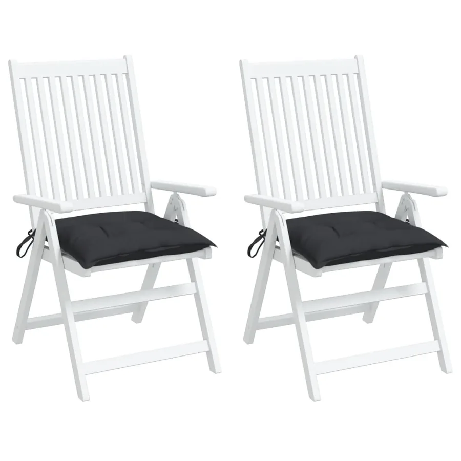 Coussins de chaise lot de 2 noir 40x40x7 cm tissu oxford - 4