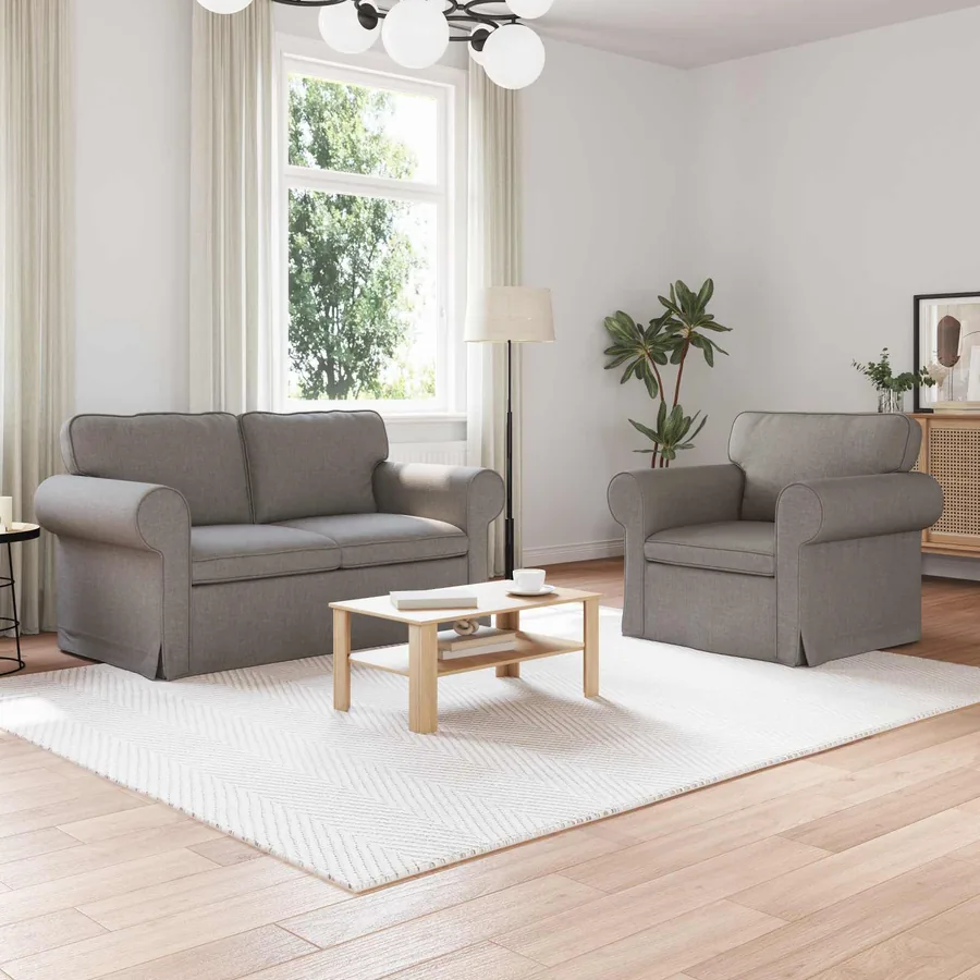 Ensemble de Canapés 2 pcs Taupe 155 x 82 x 80 cm tissu