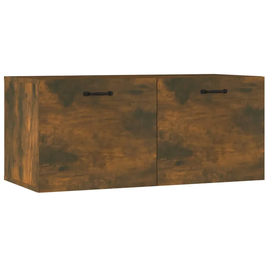 Armoire murale chêne fumé 80x36,5x35 cm bois d'ingénierie - 2