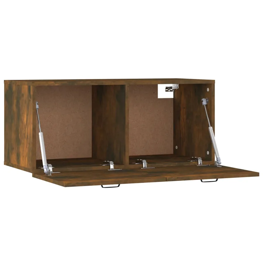 Armoire murale chêne fumé 80x36,5x35 cm bois d'ingénierie - 6