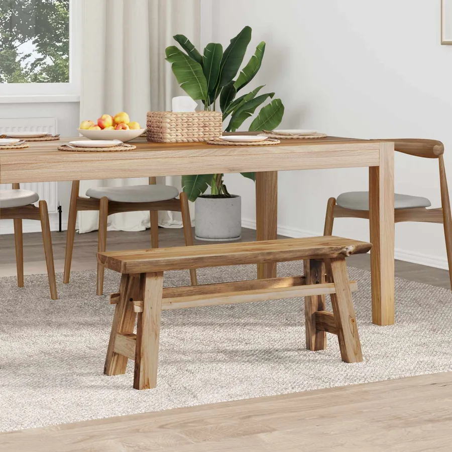banc Naturel 100 x 29 x 43,5 cm Bois de teck massif
