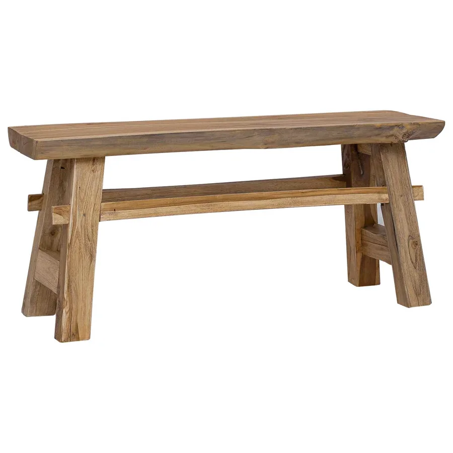 banc Naturel 100 x 29 x 43,5 cm Bois de teck massif - 2