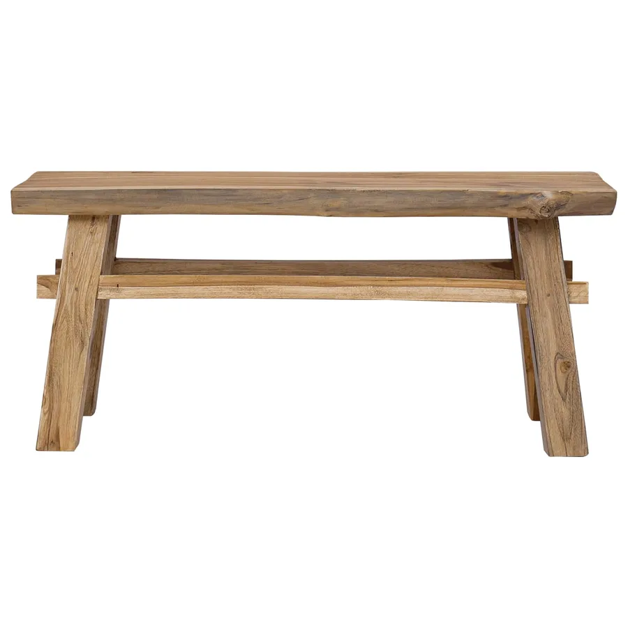 banc Naturel 100 x 29 x 43,5 cm Bois de teck massif - 4