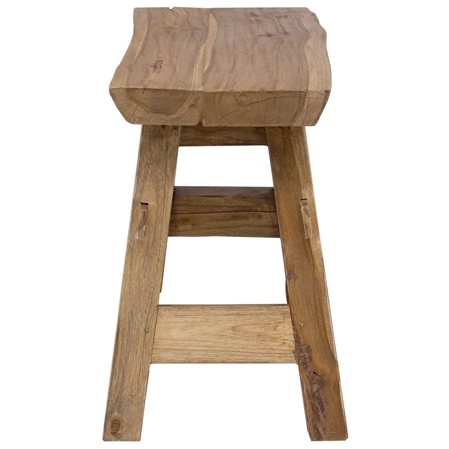 banc Naturel 100 x 29 x 43,5 cm Bois de teck massif - 5