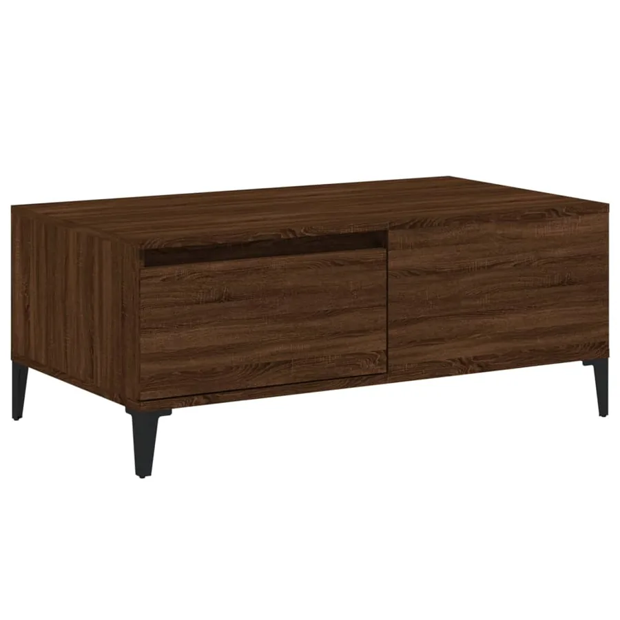 Table basse Chêne marron 90x50x36,5 cm Bois d'ingénierie - 2