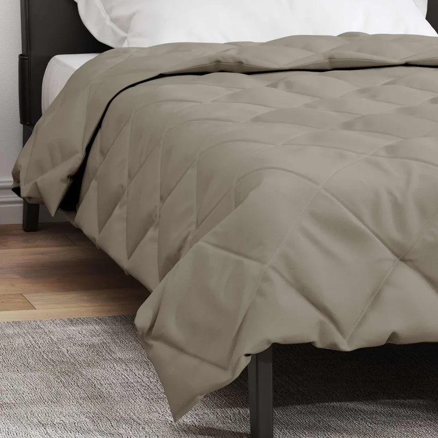 Duvet d'été simple Gris clair 220 x 155 cm Microfibre - 4