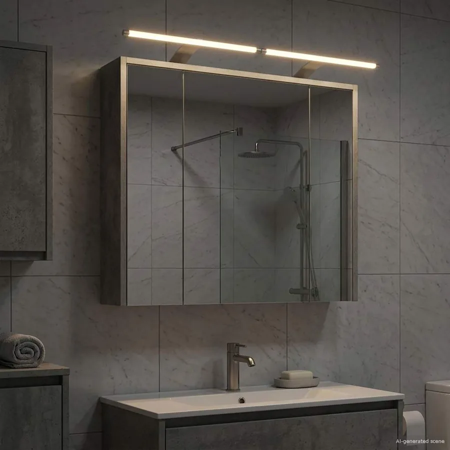 Armoire Miroir de Salle de Bain Gris béton 73,5 x 16 x 62,5 cm - 4