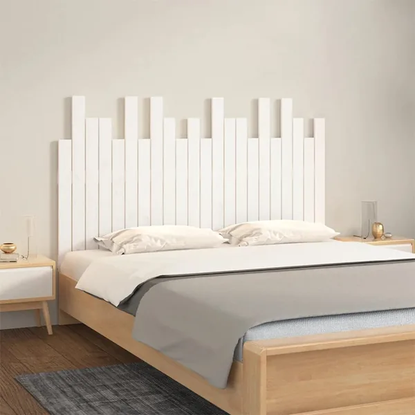 Tête de lit murale Blanc 140x3x80 cm Bois massif de pin