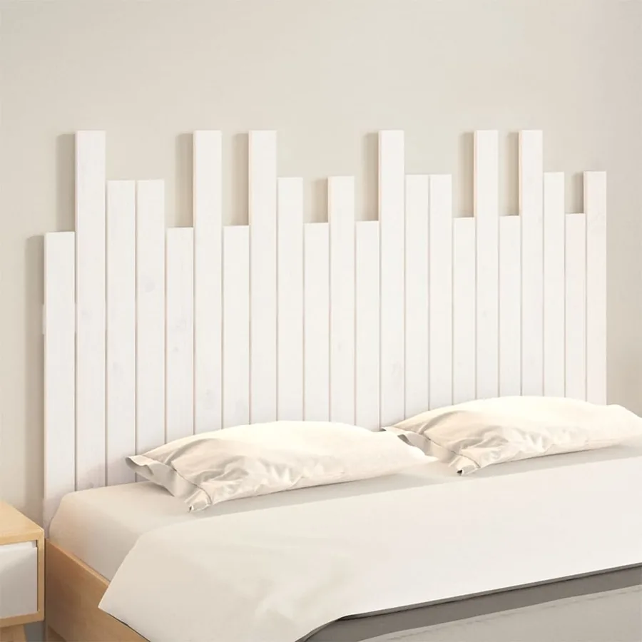 Tête de lit murale Blanc 140x3x80 cm Bois massif de pin - 3