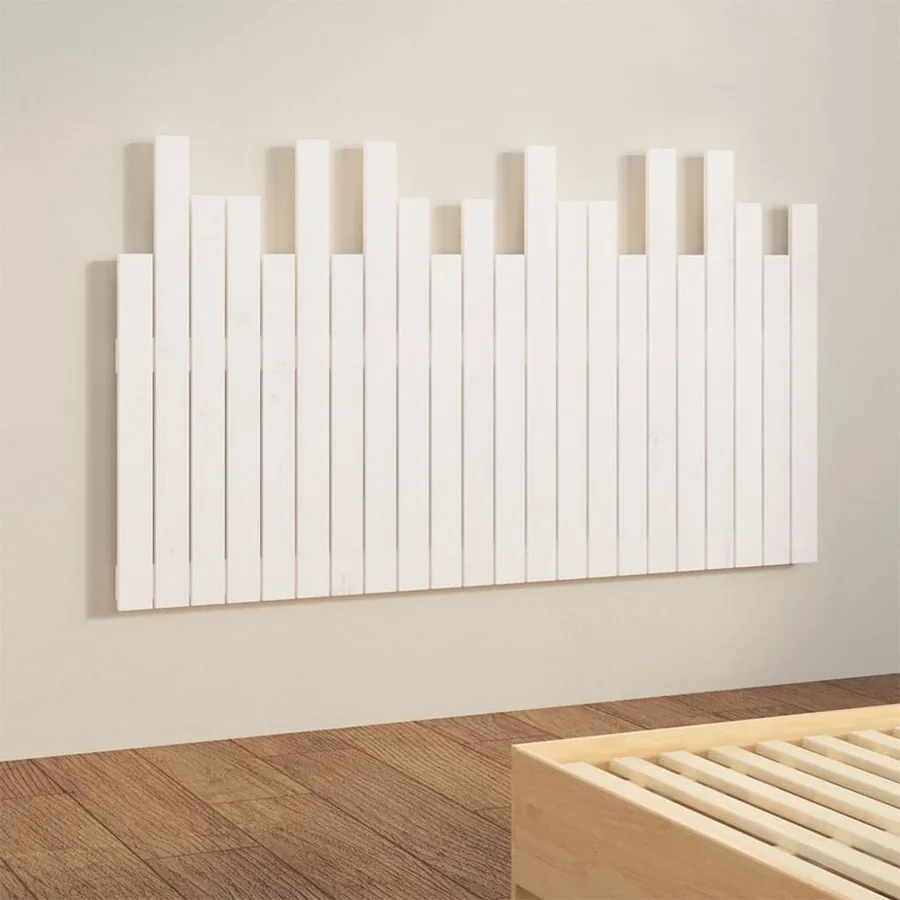Tête de lit murale Blanc 140x3x80 cm Bois massif de pin - 4