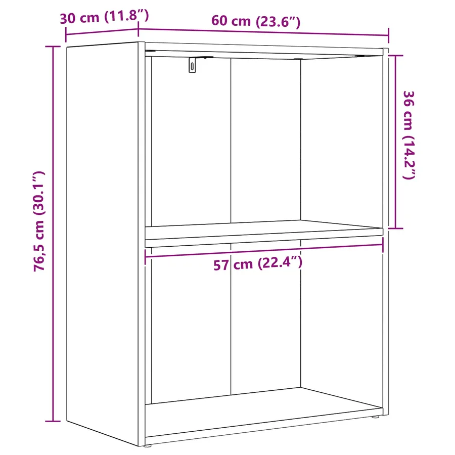 Étagère Chêne noir 60 x 30 x 76.5 cm Bois d'ingénierie - 6