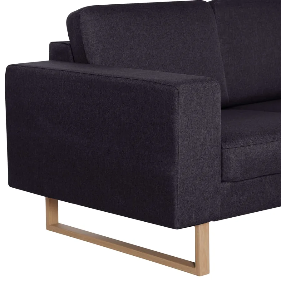 Ensemble de canapé 2 pcs tissu noir - 10
