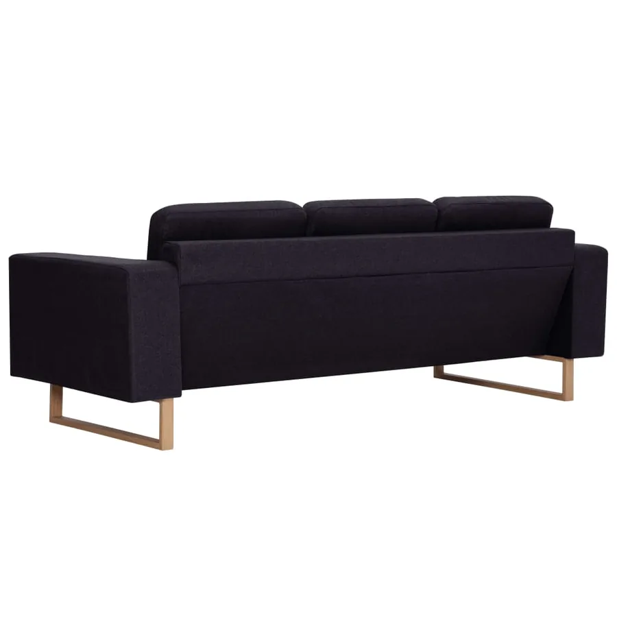 Ensemble de canapé 2 pcs tissu noir - 5