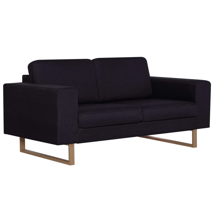 Ensemble de canapé 2 pcs tissu noir - 6