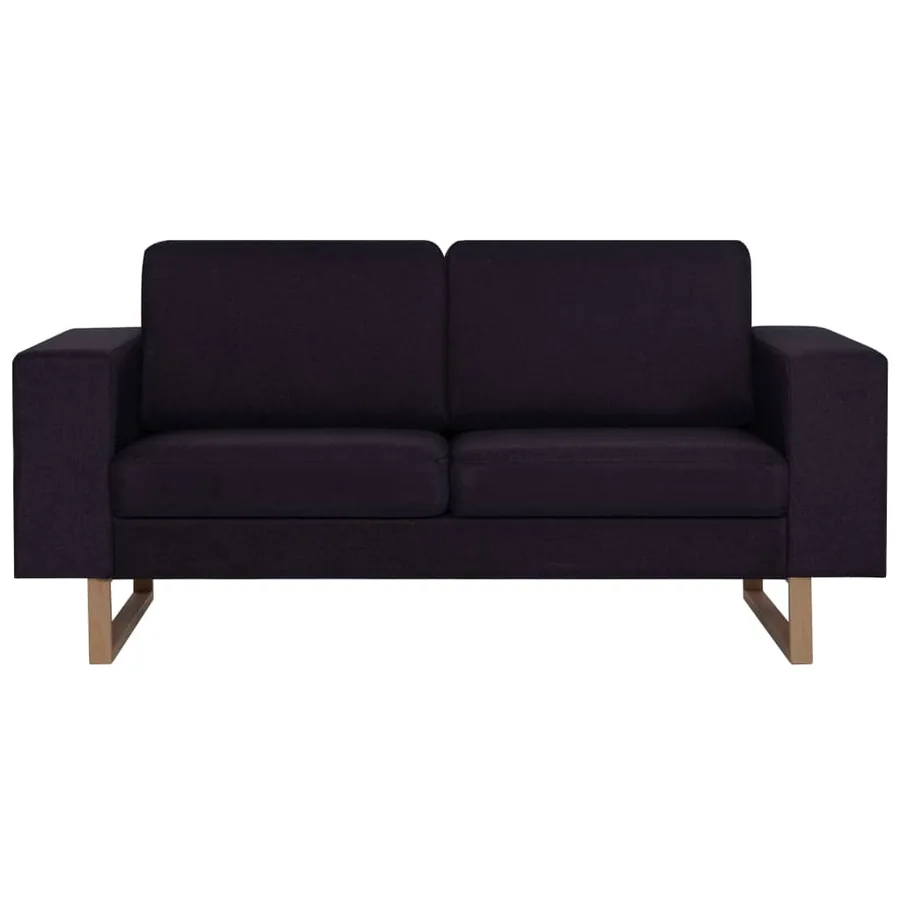 Ensemble de canapé 2 pcs tissu noir - 7