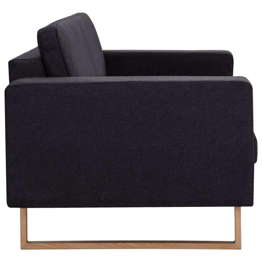 Ensemble de canapé 2 pcs tissu noir - 9