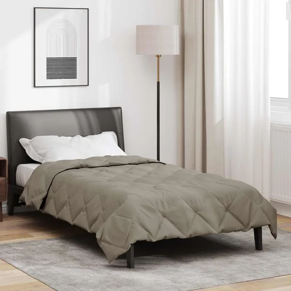 Duvet d'été simple Gris clair 220 x 135 cm Microfibre