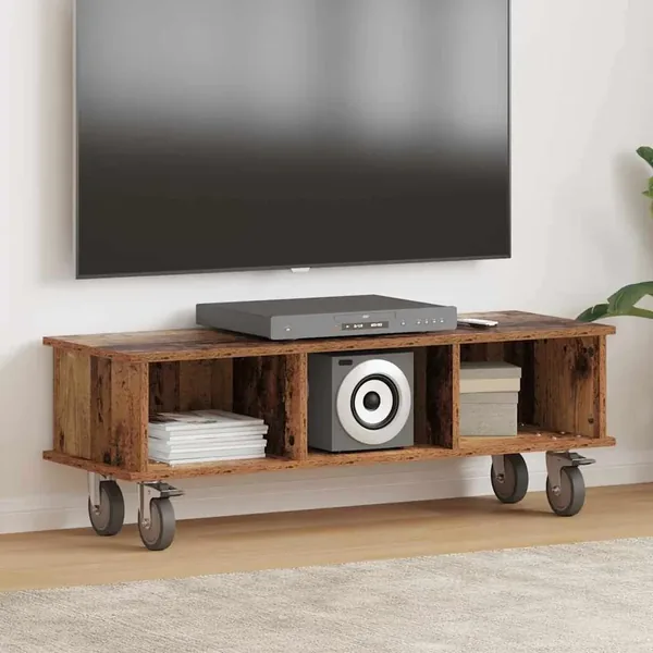 Meuble TV Bois ancien 100 x 35 x 35 cm Bois d'ingénierie