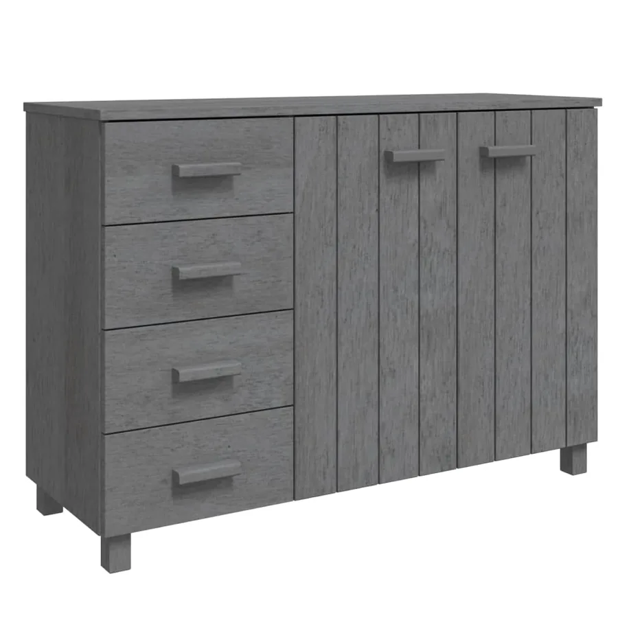Buffet HAMAR Gris foncé 113x40x80 cm Bois massif de pin - 2