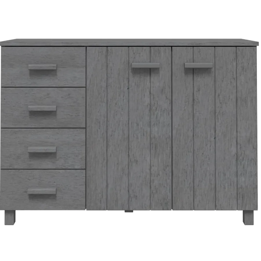 Buffet HAMAR Gris foncé 113x40x80 cm Bois massif de pin - 4