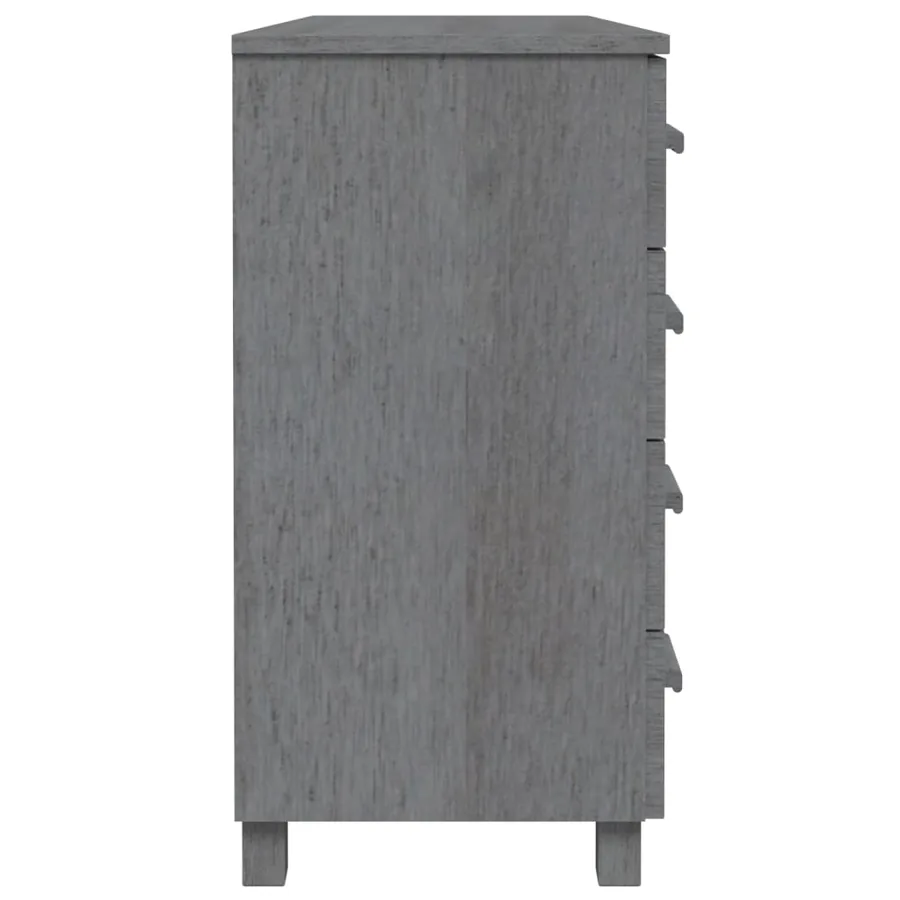 Buffet HAMAR Gris foncé 113x40x80 cm Bois massif de pin - 5