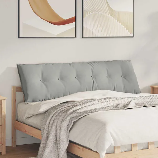 Coussin de Dos Gris clair 160 x 50 cm Tissu en microfibre