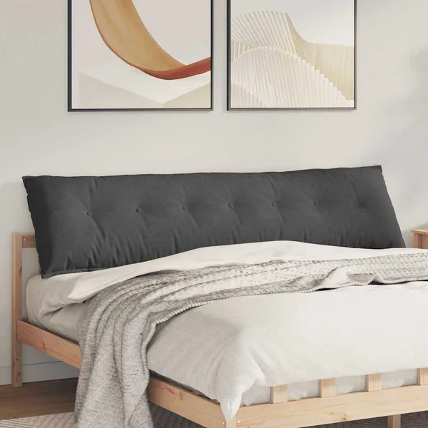 Coussin de Dos Gris foncé 200 x 50 cm Tissu en velours côtelé