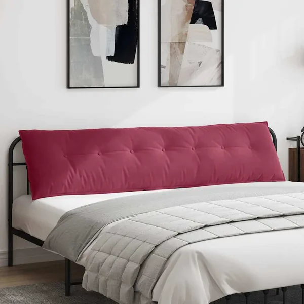 Coussin de Dos Bordeaux 200 x 50 cm Tissu en velours côtelé