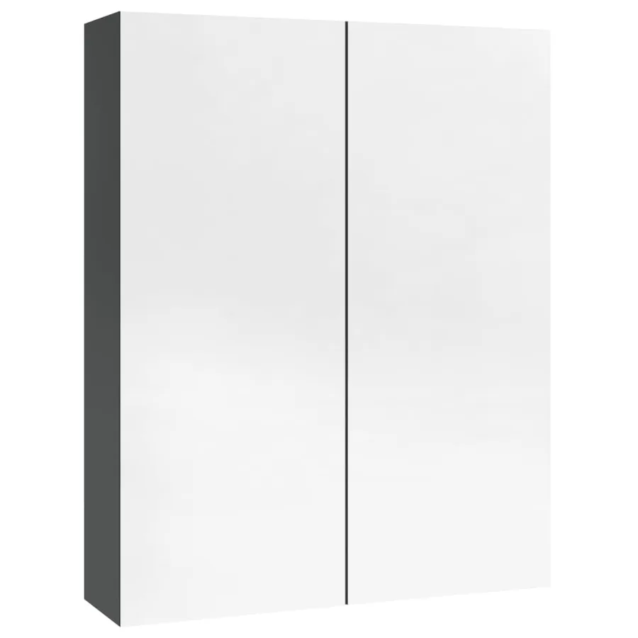 Armoire à miroir de salle de bain 60x15x75 cm MDF Gris brillant - 4