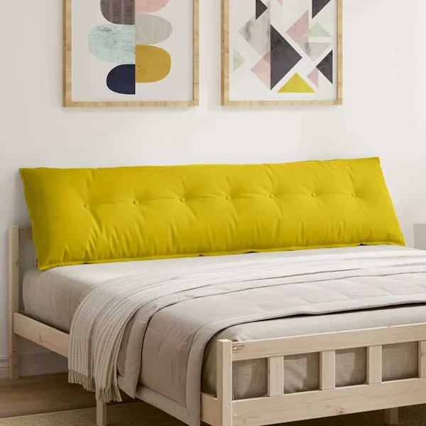 Coussin de Dos Jaune 200 x 50 cm Tissu en velours côtelé