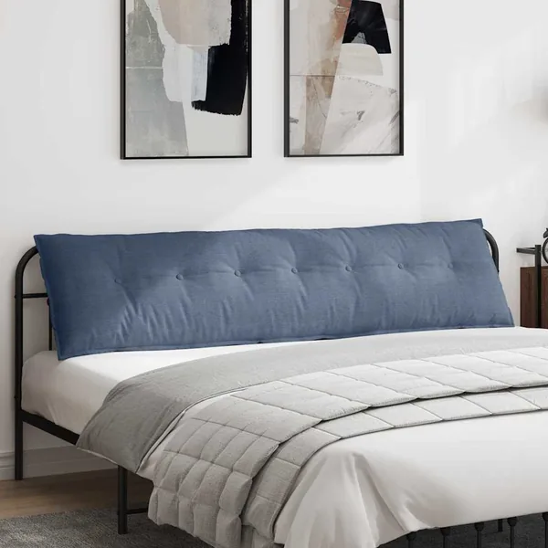 Coussin de Dos Bleu 200 x 50 cm Tissu en velours côtelé