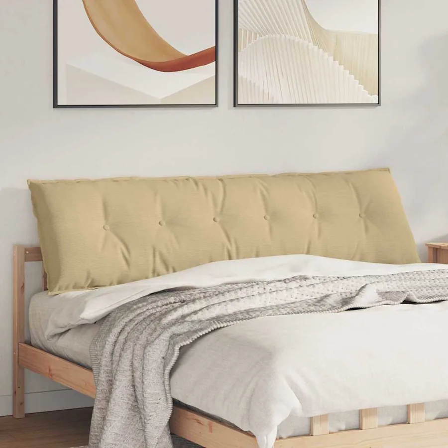 Coussin de Dos Vert gris 180 x 50 cm Tissu en velours côtelé