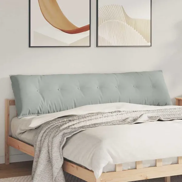 Coussin de Dos Gris clair 200 x 50 cm Tissu en velours côtelé