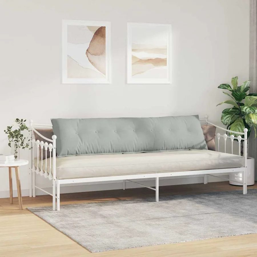 Coussin de Dos Gris clair 200 x 50 cm Tissu en velours côtelé - 4