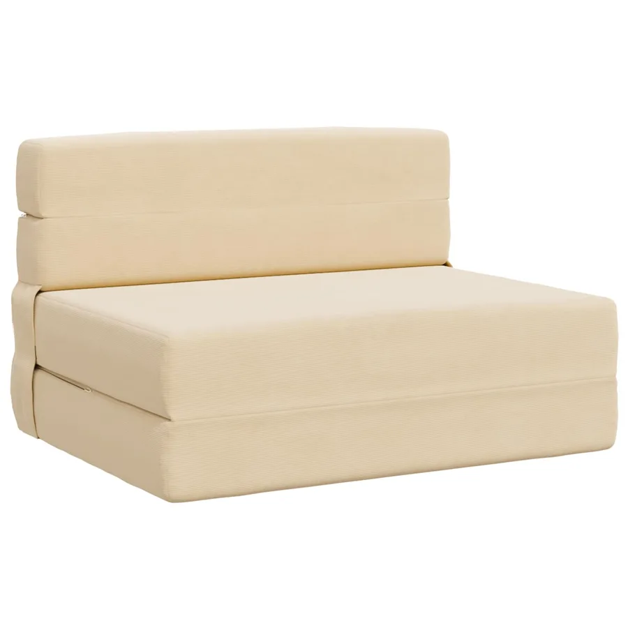 Canapé-lit pliable Crème 70 x 72 x 60 cm Tissu - 2