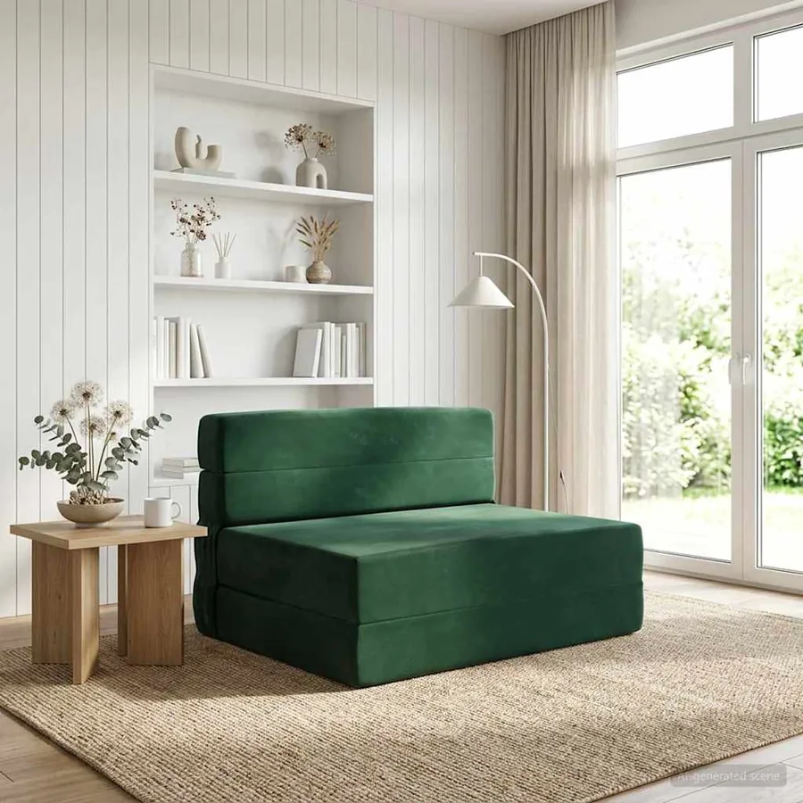 Canapé-lit pliable Vert foncé 70 x 72 x 60 cm Tissu