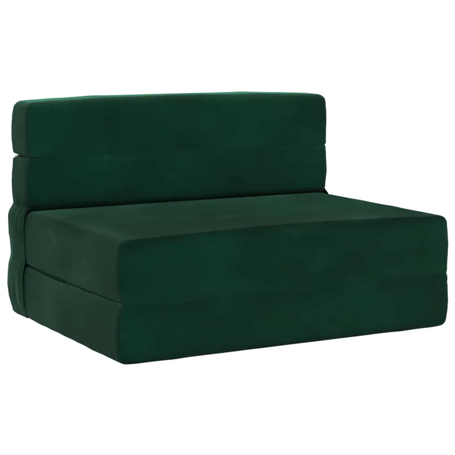 Canapé-lit pliable Vert foncé 70 x 72 x 60 cm Tissu - 2