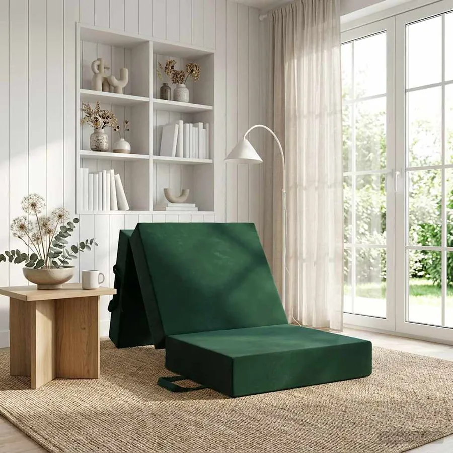 Canapé-lit pliable 75 x 63 x 45 cm Vert foncé