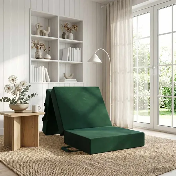 Canapé-lit pliable 75 x 63 x 45 cm Vert foncé