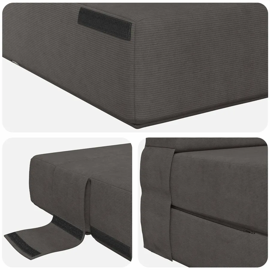 Canapé-lit pliable Gris foncé 152 x 86,5 x 60 cm Tissu - 6