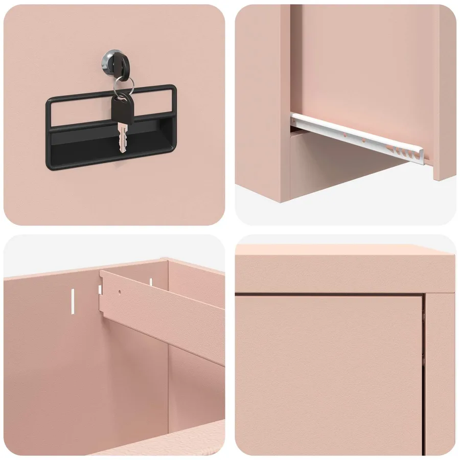 Cabinet de Dossier avec tiroir Rose 45,5 x 42 x 74,5 cm - 10