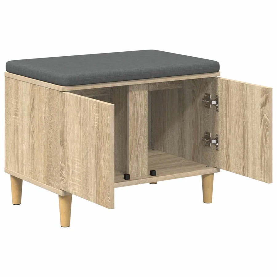 Banc d'entrée avec coussin Chêne Sonoma 60 x 38 x 46 cm - 5