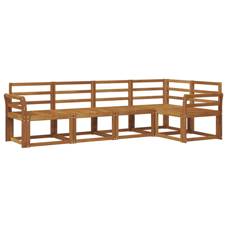 Ensemble de canapés d'extérieur 5 pcs Naturel - 2